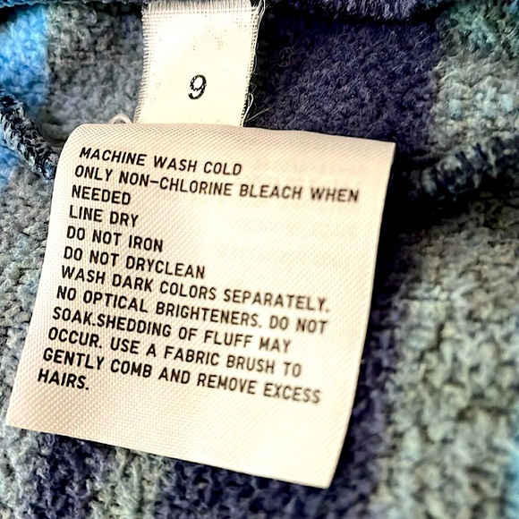 🎈2for$15—Uniqlo Kid Size 11 Fleece Jacket, Blue & Grey Stripes - Picture 8 of 8